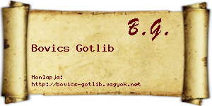 Bovics Gotlib névjegykártya